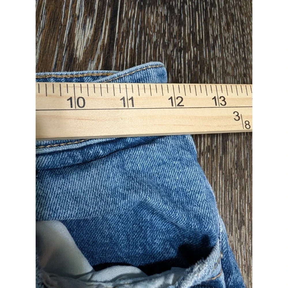 Zara Classic Mom Fit High Waist Jeans Size 4 24x25 Light Wash Fryed Hem 188‎